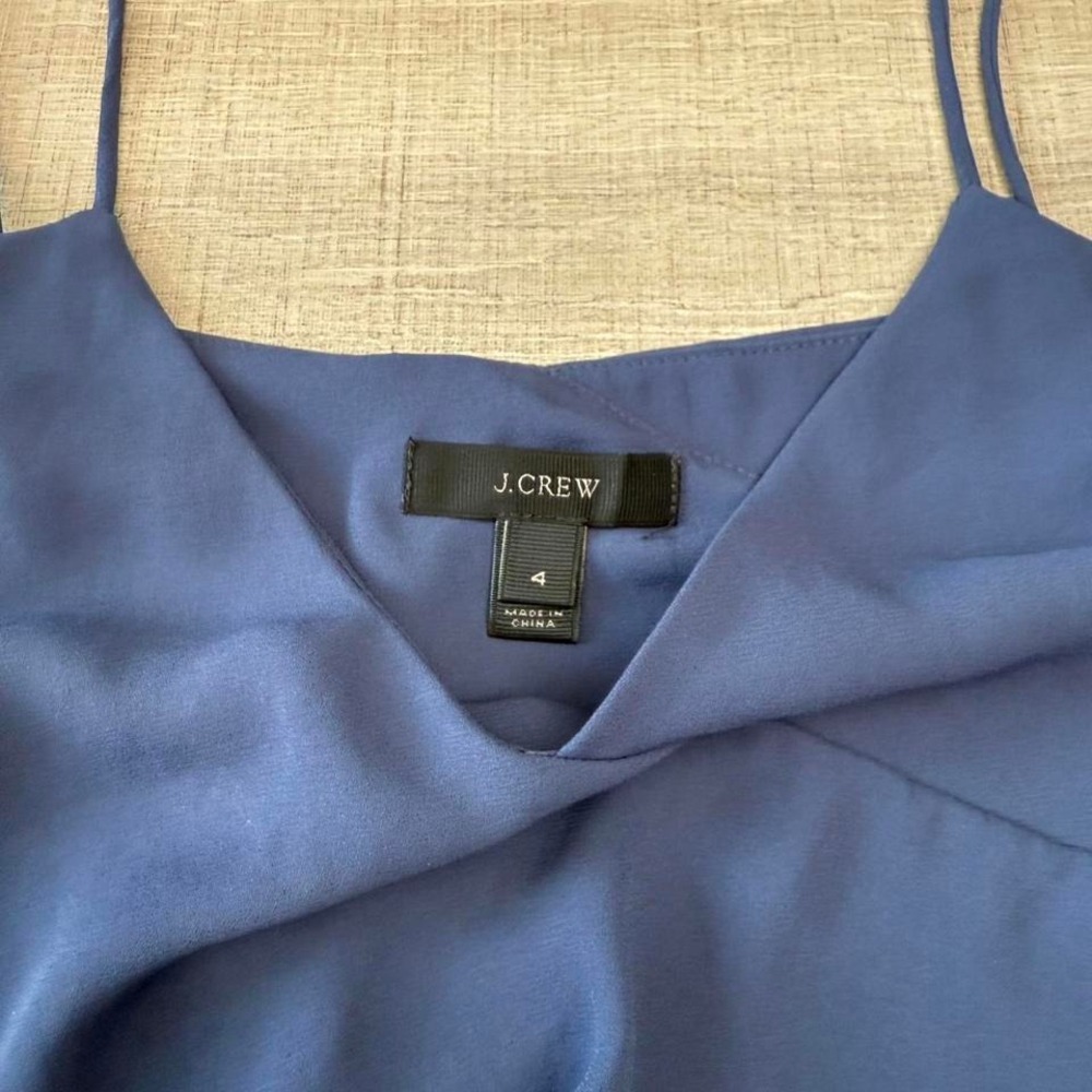 J.Crew Blue Ruffle Layer Cami Top –‎ Size 4 - Picture 2 of 4